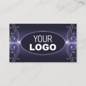 Noble Blue Ombre  Sparkle Diamonds met Logo Visitekaartje (Voorkant)