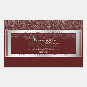 Noble Bourgogne en Zilver Product Verpakkingsetike Rechthoekige Sticker