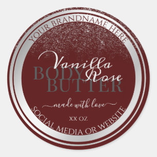 Noble Bourgogne en Zilver Product Verpakkingsetike Ronde Sticker