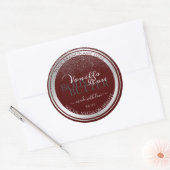 Noble Bourgogne en Zilver Product Verpakkingsetike Ronde Sticker (Envelop)