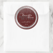 Noble Bourgogne en Zilver Product Verpakkingsetike Ronde Sticker (Tas)