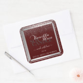 Noble Bourgogne en Zilver Product Verpakkingsetike Vierkante Sticker (Envelop)