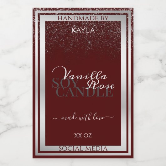 Noble Bourgogne en Zilver Product Verpakkingsetike Voedselcontainer Etiket (Enkel label)