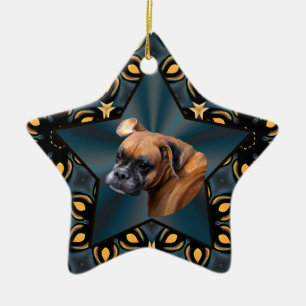 Noble Boxer Dog Star-Ornament Keramisch Ornament
