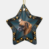 Noble Boxer Dog Star-Ornament Keramisch Ornament (Links)