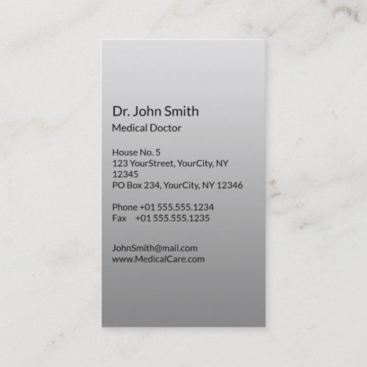 Noble Classy Medical Elegant Black White Asclepius Visitekaartje (Achterkant)