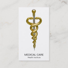 Noble Classy Medical Elegant Gold Silver Asclepius Visitekaartje