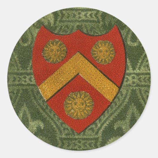 Noble Crest V Ronde Sticker (Voorkant)