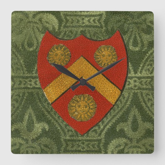 Noble Crest V Vierkante Klok (Voorkant)