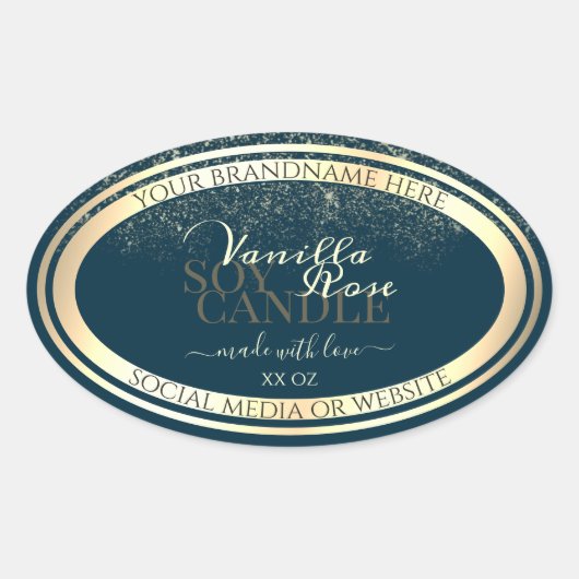 Noble Dark Blue Product Packaging Label Gold Lijst (Voorkant)