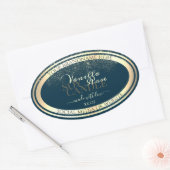 Noble Dark Blue Product Packaging Label Gold Lijst (Envelop)