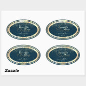 Noble Dark Blue Product Packaging Label Gold Lijst (Vel)
