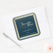 Noble Dark Blue Product Packaging Label Gold Lijst (Envelop)