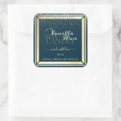 Noble Dark Blue Product Packaging Label Gold Lijst (Tas)