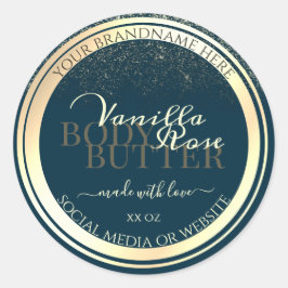 Noble Dark Blue Product Packaging Label Gold Lijst