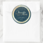 Noble Dark Blue Product Packaging Label Gold Lijst (Tas)