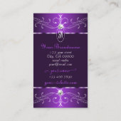 Noble Dark Paarse Lila  Ornamenten Initialen Visitekaartje (Achterkant)