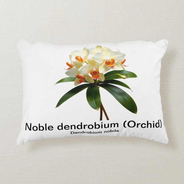Noble dendrobium orchid Accent Pillow Kussen (Voorkant)