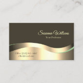 Noble Donkerbruin Wavy Gold Decor met Foto Luxe Visitekaartje (Voorkant)
