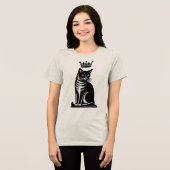 Noble Feline Woodcut Style Tri-Blend Shirt (Voorkant volledig)