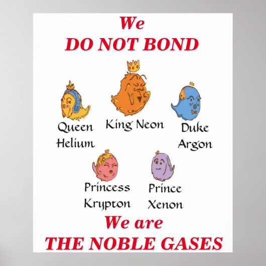 Noble Gases Poster (Voorkant)