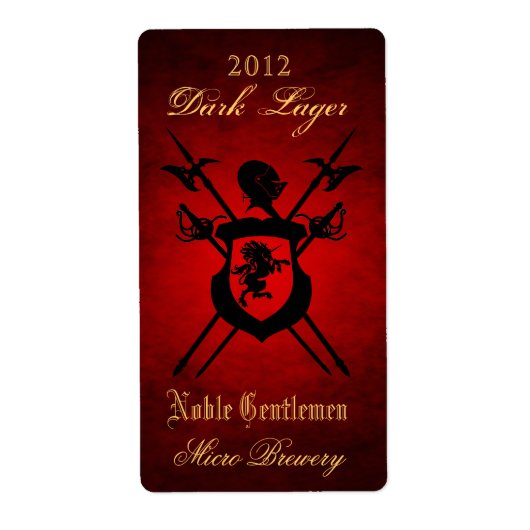 Noble Gentlemen Knights Crest Red Beer Label (Voorkant)