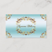 Noble Gold Decor Ice Blue Indrukwekkend en luxe Visitekaartje (Voorkant)