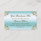 Noble Gold Decor Ice Blue Indrukwekkend en luxe Visitekaartje (Achterkant)