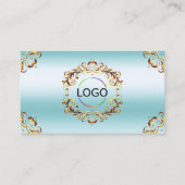 Noble Gold Decor IJsblauw met Logo Impressive Visitekaartje (Voorkant)