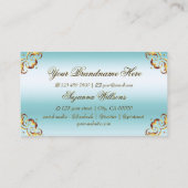 Noble Gold Decor IJsblauw met Logo Impressive Visitekaartje (Achterkant)