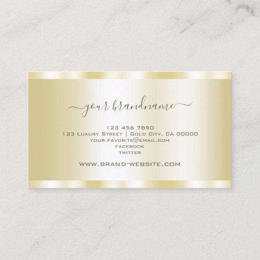 Noble Gold Effect met luchtige neushoorns Visitekaartje (Achterkant)