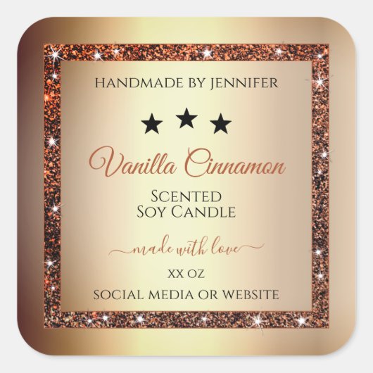 Noble Gold Effect Shimmery Glitter Product Labels (Voorkant)