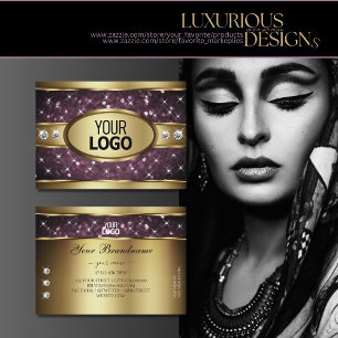 Noble Gold Paars Glitter Spark Stars Jewels Logo Visitekaartje