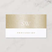 Noble Gold Pearl Shimmer Pattern met Monogram Visitekaartje (Voorkant)