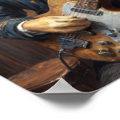 Noble golden Retriever gitaar spelen in pub Poster (Hoek)