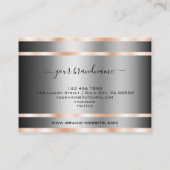 Noble Graphite Silver Shimmery Roos Golden Lines Visitekaartje (Achterkant)