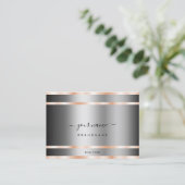 Noble Graphite Silver Shimmery Roos Golden Lines Visitekaartje (Staand voorkant)