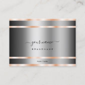 Noble Graphite Silver Shimmery Roos Golden Lines Visitekaartje (Voorkant)