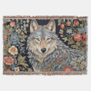 Noble Gray Wolf William Morris Geïnspireerd Deken