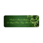 Noble Green Texture Green Scroll Adresetiketten Etiket (Voorkant)