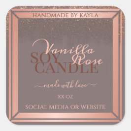 Noble Grey Product Verpakkingsetiketten Roos Gold Vierkante Sticker