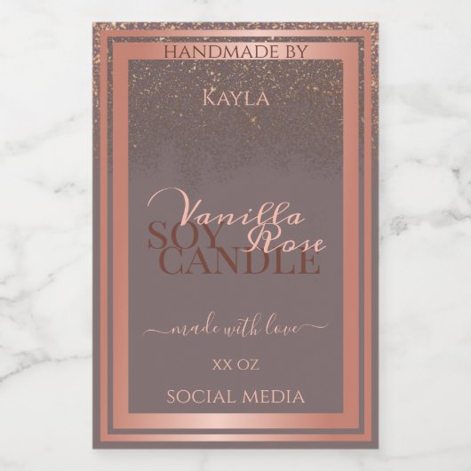 Noble Grey Product Verpakkingsetiketten Roos Gold Voedselcontainer Etiket (Enkel label)