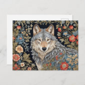 Noble Grey Wolf William Morris geïnspireerd Briefkaart (Voorkant / Achterkant)