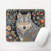 Noble Grey Wolf William Morris geïnspireerd Muismat (Met muis)