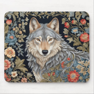 Noble Grey Wolf William Morris geïnspireerd Muismat