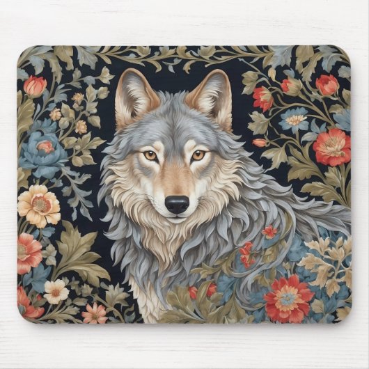 Noble Grey Wolf William Morris geïnspireerd Muismat (Voorkant)