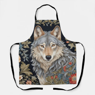 Noble Grey Wolf William Morris geïnspireerd Schort