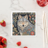 Noble Grey Wolf William Morris geïnspireerd Servet (Insitu)