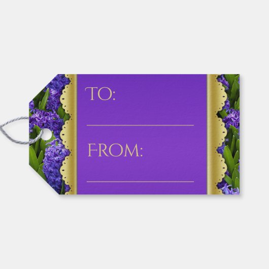 Noble Happy Norooz Hyacinths - Gift Label Cadeaulabel (Achterkant Horizontaal)