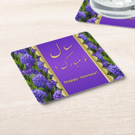 Noble Happy Norooz Hyacinths - Papier Onderzetter (Schuin)